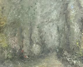 Through the Woods Through the Woods oil on cradled panel 8"x 8"